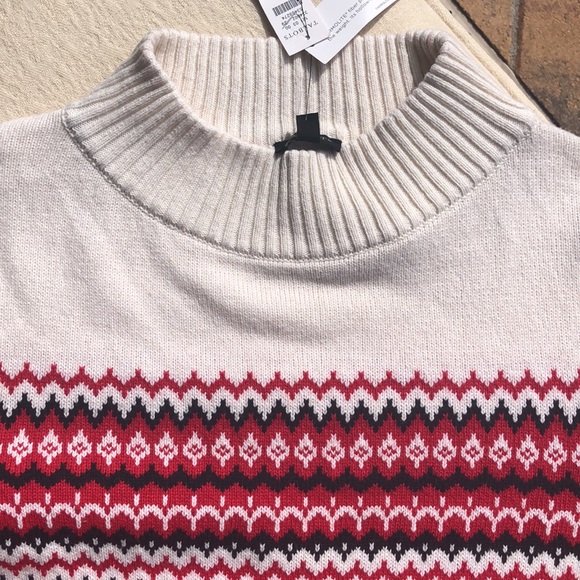 TALBOTS Chalet Fair Isle Thermolite + wool + cotton blend sweater size L - Picture 6 of 14